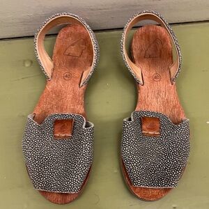 Elegant Black and Brown Sandals